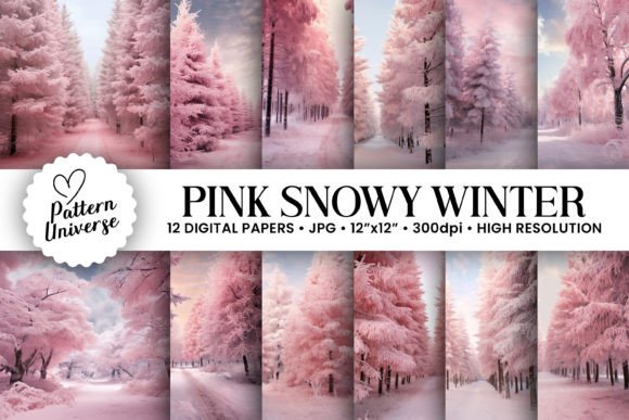 12 Pink Snowy Winter Backgrounds: A Designer’s Guide to Winter Charm