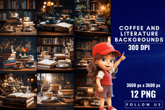 Coffee and Literature Backgrounds: Where Stories Meet Steam