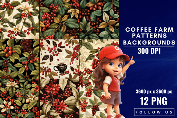 Coffee Farm Patterns Backgrounds: A Visual Harvest for Designers