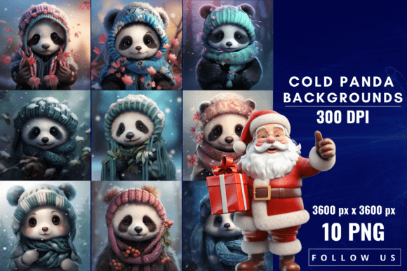 Cold Panda Backgrounds: A Whimsical Winter Wonderland for Your Designs