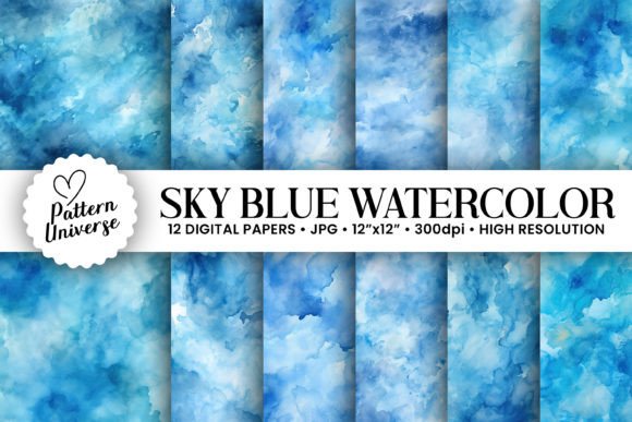 Discover the Calm of Sky Blue Watercolor Texture Backgrounds