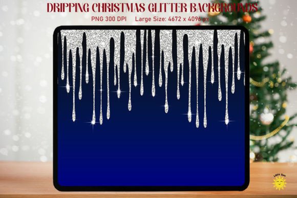Dripping Christmas Glitter Backgrounds: Festive Digital Assets