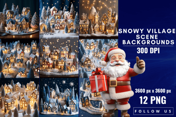 Embrace Winter's Charm: Snowy Village Scene Backgrounds
