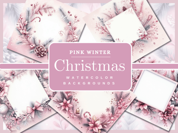 Enchanting Pink Winter Frame Backgrounds for Holiday Projects