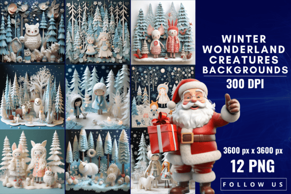 Enchanting Winter Wonderland Creatures Backgrounds for Your Designs