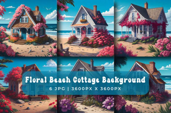 Floral Beach Cottage Backgrounds: A Tranquil Design Escape