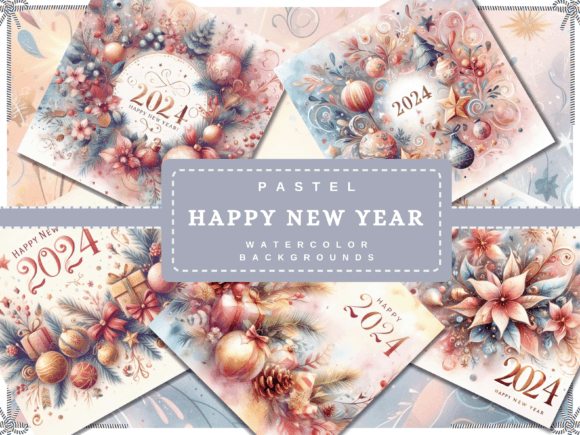 Happy New Year Backgrounds Digital Paper