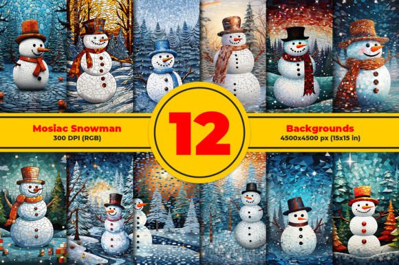 Mosaic Snowman Backgrounds: A Designer's Winter Toolkit