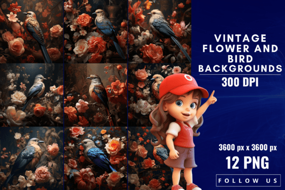 Timeless Elegance: Unlocking Creative Potential with Vintage Flower and Bird Backgrounds